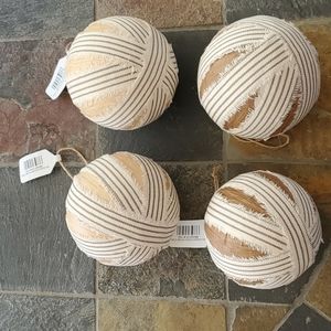 Fabric and wood Christmas balls